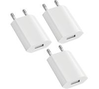 Lot De 3 Chargeur Usb 5V/1A Bloc Pr Usb Adaptateur Usb Chargeur Universel, Pr Usb Secteur Compatible Avec Phone Samsung Xiaomi Chargeur Telephone, Blanc[X2228]