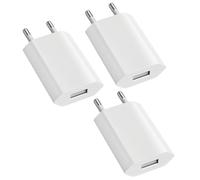 Lot de 3 Chargeur USB 5V/1A Bloc Prise Adaptateur 5V1A Chargeur Universel, Prise USB Secteur Compatible avec Telephone, Blanc