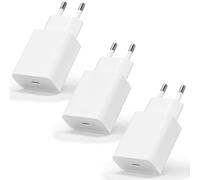 Lot de 3 Chargeurs Rapides 25W Compact USB-C - Protections avec Puce IC, Chargeur Rapide pour iPhone, iPad, Samsung, Android, Prise Secteur EU
