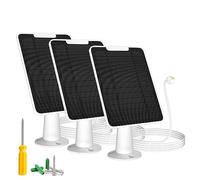Lot de 3 chargeurs solaires 6 W compatibles Google Nest Cam extérieur-intérieur (version batterie), énergie solaire, IP65 résistant aux intempéries