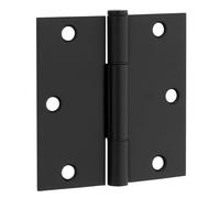 Lot de 3 charnières d'angle radius carrées Noir mat 6,35 mm