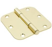 Lot de 3 charnières de porte en laiton satiné anti-couinement de 8,9 cm et rayon de 1,6 cm