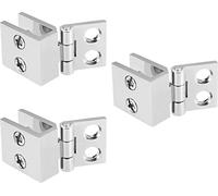 lot de 3 charnières en verre 0 degré | Support de charnière de porte de douche | 5-8mm Ferrure de porte en verre | Charnière en verre à roulement à billes | Pince de porte en verre [sans perçage] - Co