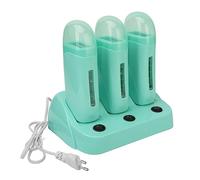 Lot de 3 chauffe-cire à épiler enroulables, rouleau électrique d'épilation à la cire, chauffe-cire, avec base pour les aisselles