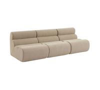 Lot de 3 chauffeuses bouclette texturée beige 1 place - L 81 x P 99 x H 75cm - Nova