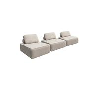 | Lot de 3 chauffeuses pour canapé modulable tissu bouclette beige 1 place Bao L 90 x P 90 x H 74cm