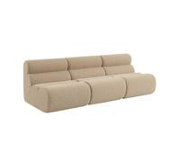 Lot de 3 chauffeuses tissu effet alpaca beige 1 place - L 81 x P 99 x H 75cm - Nova