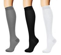 Lot de 3 Chaussettes de Compression, Bas de Contention Homme Bas de Contention Femme, Chaussette Haute Femme pour Voyage Avion, Femme Enceinte, Maternité, Manchon Compression Mollet, Mi-Bas Femme