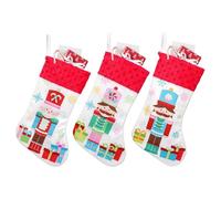 Lot de 3 chaussettes de Noël casse-noisette - Décoration de vacances - Pour bonbons, collations, desserts, fêtes, salles de classe, maison, école, cheminée, sims
