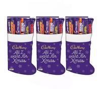 Lot de 3 chaussettes de Noël en chocolat de 173 g (comprend 1 lot de chaque, Wispa, Twirl, à double étage, croustillant et 2 x lait laitier)