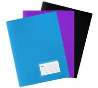 Lot de 3 chemises A4 à 110 pochettes en plastique - Pour individuel, école, bureau (3 couleurs)