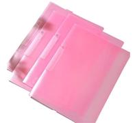 Lot de 3 chemises transparentes couleur, rotatives, avec boucle d'ouverture latérale, for le stockage des informations et documents test A4(Pink)