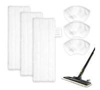 Lot de 3 chiffons en microfibre compatibles avec nettoyeur vapeur Kärcher EasyFix SC 1, SC 2, SC 3, SC 4, SC 5 - 3 chiffons de sol + 3 housses en tissu - Remplacement pour Kärcher Housse Nettoyeur