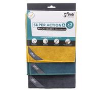 FIVE Simply Smart - Lot de 3 Chiffons "Microfibre" 30x40cm Multicolore Multicolore G