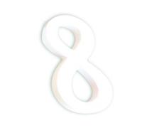 Lot de 3 Chiffre 8 12cm, en papier mâché blanchi