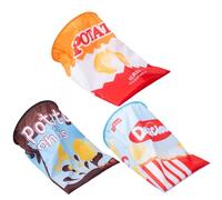 Lot de 3 chips de pommes de terre pliables pour chat - Jouet d'entraînement pour animal de compagnie - Jouet de poche avec balle en peluche - Tunnel de jeu pour chat - Jouet interactif pour chat