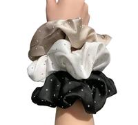 Lot de 3 chouchous à cheveux avec strass et détails plissés pour queue de cheval - Accessoires de cheveux tendance pour un usage quotidien - Chouchous pratiques en tissu