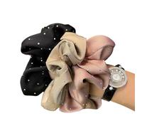 Lot de 3 chouchous à cheveux avec strass et détails plissés pour queue de cheval - Accessoires de cheveux tendance pour un usage quotidien - Chouchous pratiques en tissu