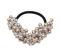 Lot de 3 chouchous à cheveux pour femme - Élastiques à cheveux - Pour queue de cheval - Bandeau tressé - Pour femme - Rose et gris