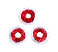 Lot de 3 chouchous élastiques avec bordure en peluche sur le thème de Noël