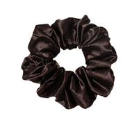 Lot de 3 chouchous en mousseline de soie pour femme - Élastiques - Scrunchies - Doux - En satin - Paillettes - Pour cheveux longs, fins et épais - Marron