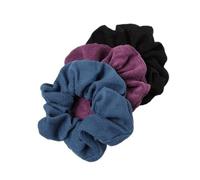 Lot de 3 chouchous en velours côtelé for cheveux, élastiques, queue cheval, couvre-chef Doux pour les cheveux contre la casse(P color)