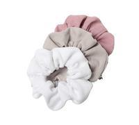 Lot de 3 chouchous en velours côtelé for cheveux, élastiques, queue cheval, couvre-chef Doux pour les cheveux contre la casse(O color)