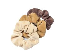 Lot de 3 chouchous en velours côtelé for cheveux, élastiques, queue cheval, couvre-chef Doux pour les cheveux contre la casse(C color)