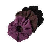 Lot de 3 chouchous en velours côtelé for cheveux, élastiques, queue cheval, couvre-chef Doux pour les cheveux contre la casse(R color)