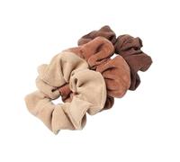 Lot de 3 chouchous en velours côtelé for cheveux, élastiques, queue cheval, couvre-chef Doux pour les cheveux contre la casse(K color)