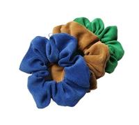 Lot de 3 chouchous en velours côtelé for cheveux, élastiques, queue cheval, couvre-chef Doux pour les cheveux contre la casse(L color)