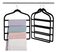 Lot de 3 cintres en velours pour pantalons, 4 couches peu encombrants, cintres antidérapants pour jeans, leggings, pantalons, cravate, écharpe et serviette, adaptés à une petite garde-robe