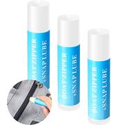Lot de 3 Cire de Zip Lubrifiante pour Snap et Fermeture Éclair pour Entretien de Bateaux Snap Marine Tube de Bâton de Lubrification pour Bateau, Toile, Combinaison Étanche, Bimini Snap