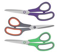 Lot de 3 ciseaux polyvalents de 20,3 cm avec lames ultra tranchantes, poignées confortables, ciseaux robustes en acier inoxydable pour l'école, le bureau, les travaux manuels, la maison, les droitiers