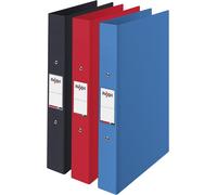 Lot De 3 Classeurs ¿¿ Anneaux A4, Dos De 25 Mm, Capacit¿¿ De 190 Feuilles, Classeurs, Classeurs De Documents (Noir, Rouge, Bleu)