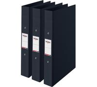 Lot De 3 Classeurs ¿¿ Anneaux A4 Tranche 25 Mm Capacit¿¿ 190 Feuilles Noir