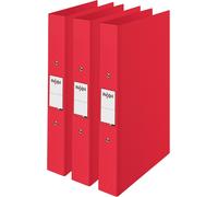 Lot De 3 Classeurs ¿¿ Anneaux A4, Tranche De 25 Mm, Capacit¿¿ De 190 Feuilles, Classeur, Classeur, Classeur, Rouge, Lot De 3
