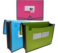 Lot de 3 classeurs extensibles en plastique de qualité supérieure, 8,3 cm, format lettre A4 pour l'organisation de la maison, de l'école et du bureau