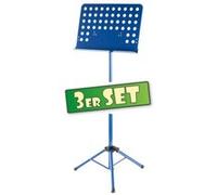 3x Pupitre Support Musique Partition Tripode Feuile Orchestre Ajustable Bleu Set