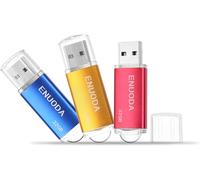 Lot de 3 Clé USB 32 Go USB 2.0 Flash Drive Stockage Rotation Disque Mémoire Stick (Bleu Jaune Rouge)