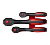 Lot de 3 clés à cliquet à 72 dents avec poignée incurvée, bouton de libération rapide et capacité de cliquet bidirectionnelle (D)