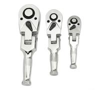 Lot de 3 clés à cliquet à tête avec 6,3 mm, 8 et 1/2 avec mécanisme à 72 dents et bouton de libération rapide pour des changements de douille efficaces