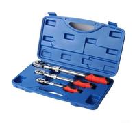 Lot de 3 clés à cliquet à tête flexible, 72 dents à dégagement rapide, outil à main extensible en acier au chrome vanadium, tailles d'entraînement 1/4 3/8 1/2 pour réparation automobile, garage