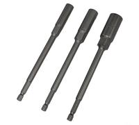 Lot de 3 clés à douille, adaptateur de tournevis hexagonal 8 mm/10 mm/12 mm, 150 mm avec manchon d'extension, pour outils électriques, ajustement antidérapant facile à prendre en main, bricolage