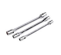 Lot de 3 clés à douille flexibles métriques à double 12 points, tournevis à cliquet, outil à dégagement rapide en acier métrique flexible à six points pour mécanicien
