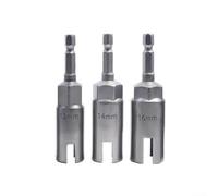 Lot de 3 clés à douille papillon à tige hexagonale pour vis d'écrou de panneau, compatible avec tournevis électrique de 6,35 mm et systèmes de perceuse