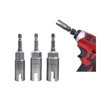 Lot de 3 clés à douille papillon en acier au chrome vanadium pour vis à écrou de panneau, compatible avec perceuse électrique de 6,35 mm