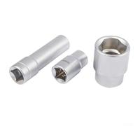 Lot de 3 clés à douille triangulaires 1/2 entraînement en métal multi-dents pour l'entretien de la pompe à injection, système de pression de gouvernement de fermeture centrale (SKU)
