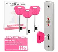 Lot de 3 clés de toilettes handicapées, compatibles avec les clés radar pour toilettes handicapées UK, accès universel pour toilettes publiques handicapées du Royaume-Uni - avec carte « Just Can't