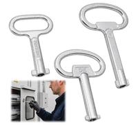 Lot de 3 clés pour armoire électrique, 6, 5, 4,5 mm, alliage de zinc pour | Compatible avec les armoires Rittal PS, pour les armoires GGD, les compteurs d'eau, les compteurs de gaz